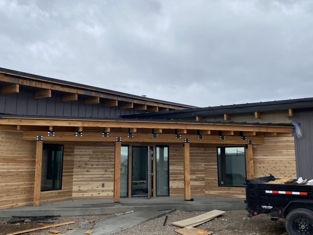 front porch of new residential construction